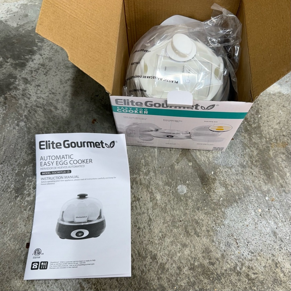 Elite Gourmet Electric Egg Cooker Easy Peel 7 Egg Rapid Cooker - Picture 7 of 8